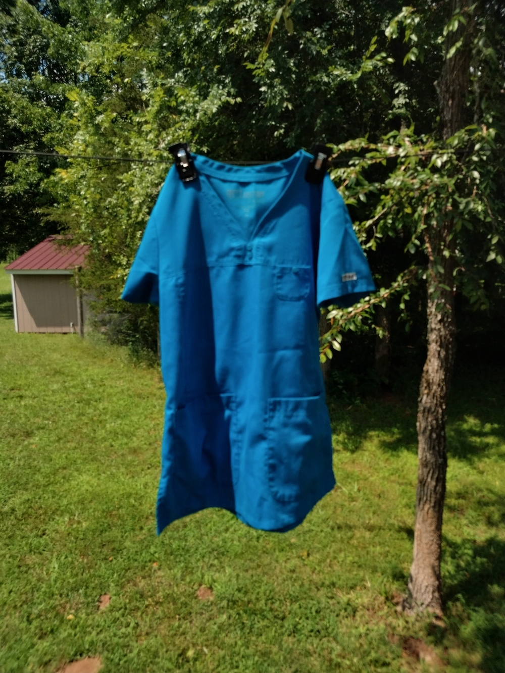 Teal Blue Medical Scrub Top